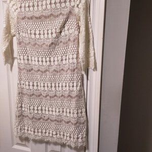 Laura Petite white cotton mini dress.